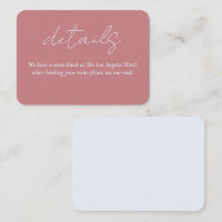 details card for love story wedding