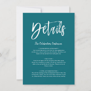 Details Card Teal Script