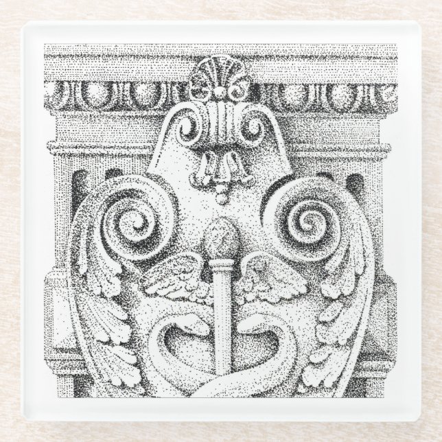 DETAILS Glass Beverage  Coaster (Front)