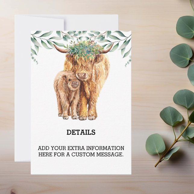Details Highland Cow Baby Shower Invitation (Creator Uploaded)