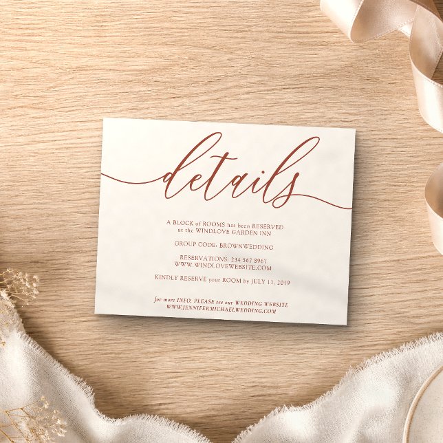 Details instructions wedding plan program terra RSVP card (Creator Uploaded)