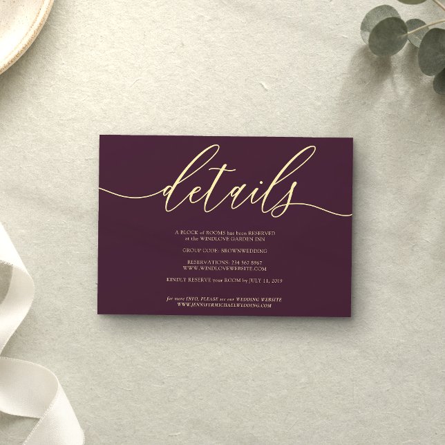 Details Midnight Fig Simple RSVP Card (Creator Uploaded)