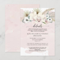 Details Modern Simple Pink White Floral Wedding