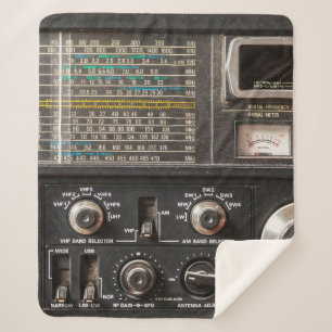 Details of an old am radio receiver sherpa blanket