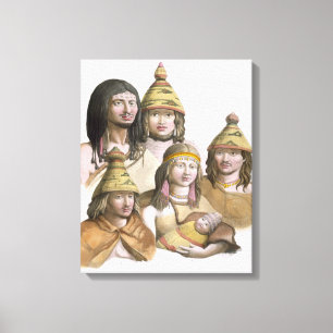 Details of headdresses in North West America (colo Canvas Print