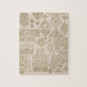 Details of ornamentation for arms, borders, manusc jigsaw puzzle