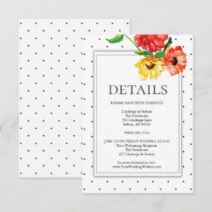 DETAILS   Red and Yellow Floral Spray Invitation