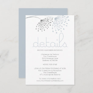 DETAILS   Whimsical Dusty Blue Doodle Flowers Invitation