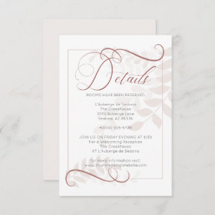 DETAILS   Whimsical Pale Mocha Leaves Spice Accent Invitation