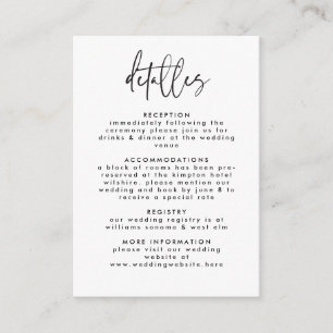 Detalles Spanish Handwritten Script Wedding Enclosure Card