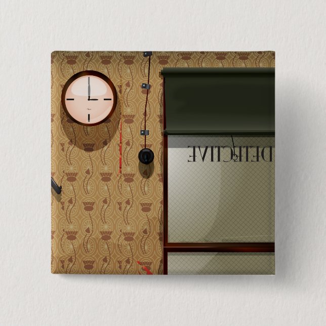 Detective agency 15 cm square badge (Front)