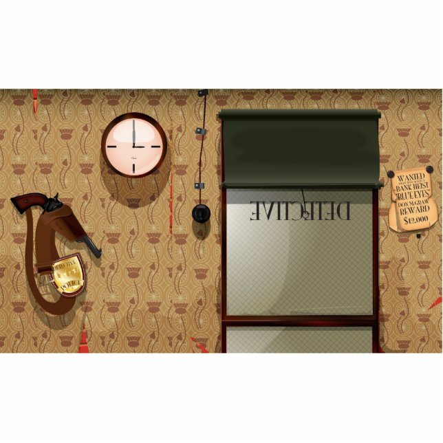 Detective agency standing photo sculpture (Front)