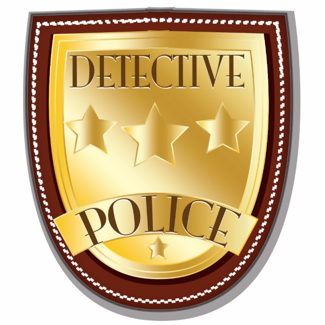 Detective Badge Standing Photo Sculpture (Front)