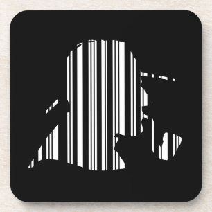 DETECTIVE BAR CODE Pipe Smoking Barcode Pattern Coaster