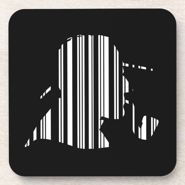 DETECTIVE BAR CODE Pipe Smoking Barcode Pattern Coaster (Front)