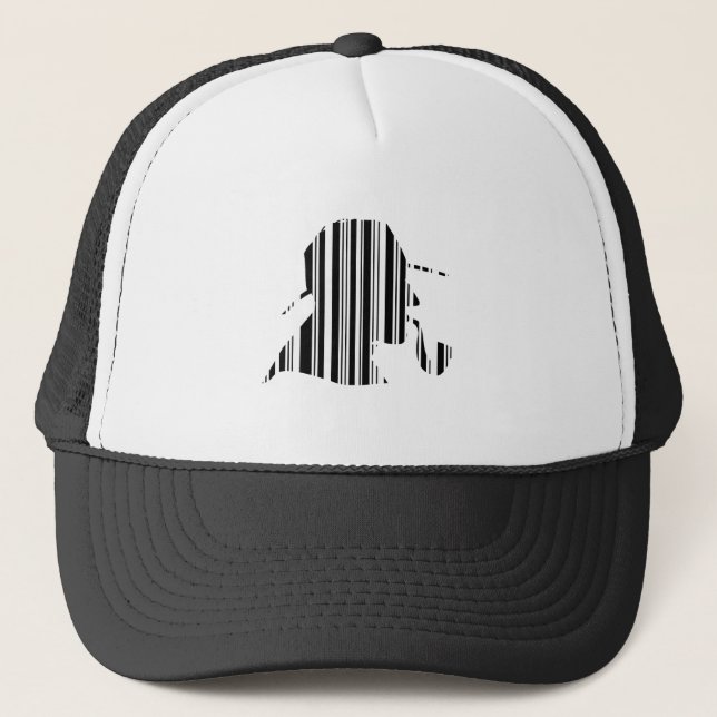 DETECTIVE BAR CODE Pipe Smoking Barcode Pattern Trucker Hat (Front)