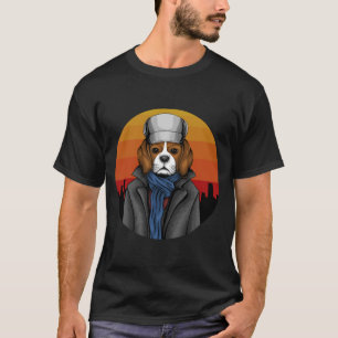 Detective Beagle Artistics Graphic Print On Demand T-Shirt