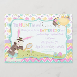 Detective Bunny Easter Egg Hunt Invitation