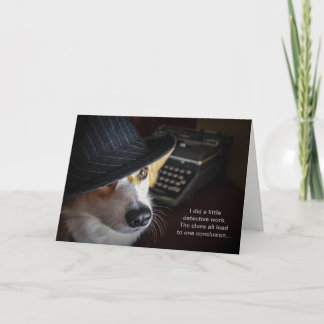 Detective Corgi Birthday card