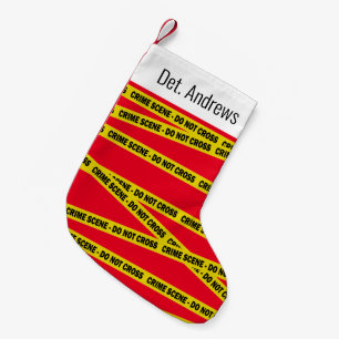 Detective Crime Scene Do Not Cross Tape Small Christmas Stocking