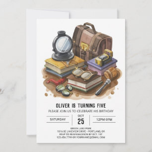 Detective Cute Mystery Birthday Invitation