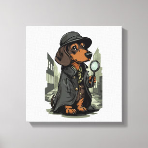 Detective Dachshund � Mystery Solving Dog Canvas Print