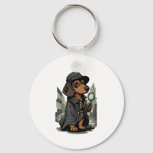 Detective Dachshund � Mystery Solving Dog Key Ring