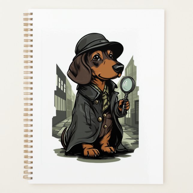 Detective Dachshund � Mystery Solving Dog Planner (Front)