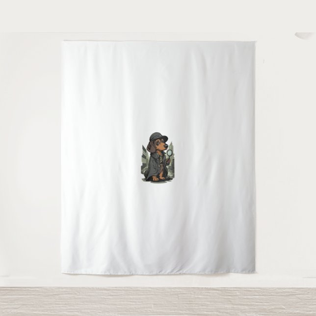 Detective Dachshund – Mystery Solving Dog Tapestry (Front)