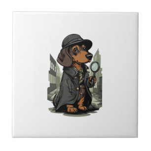 Detective Dachshund � Mystery Solving Dog Tile
