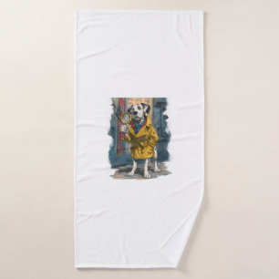 Detective Dalmatian � Crime Solver Dog Bath Towel