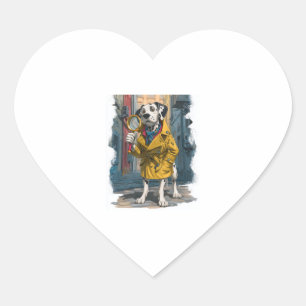 Detective Dalmatian – Crime Solver Dog Heart Sticker