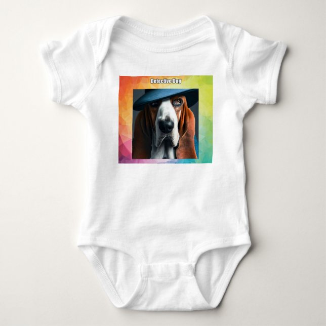 Detective Dog Baby Bodysuit (Front)