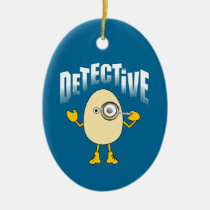 Detective Egghead Text Ceramic Tree Decoration