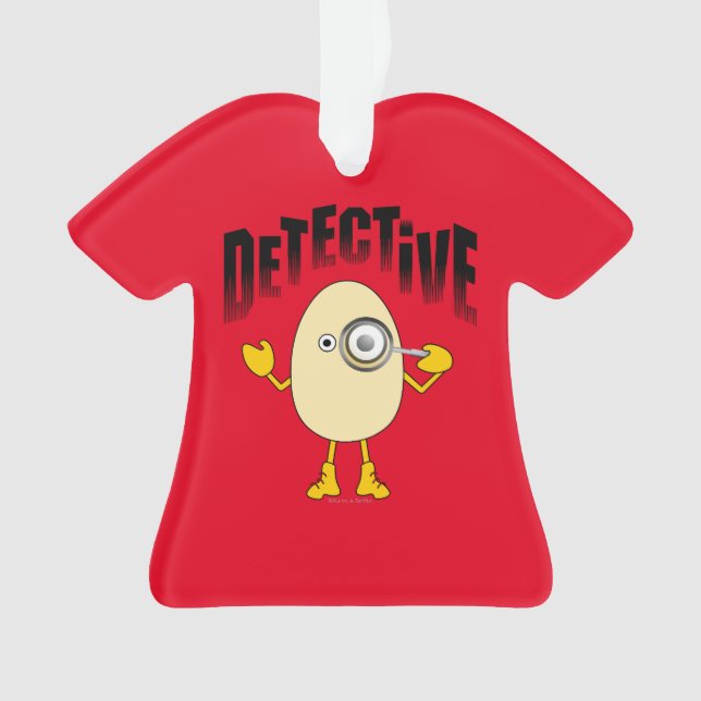 Detective Egghead Text Ornament (Front)