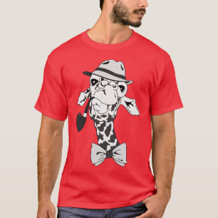 Detective Giraffe With Pipe And Hat T-Shirt