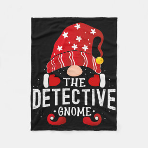 Detective Gnome Matching Christmas Pjs For Family Fleece Blanket