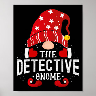 Detective Gnome Matching Christmas Pjs For Family Poster