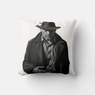 Detective in Noir Style Cushion