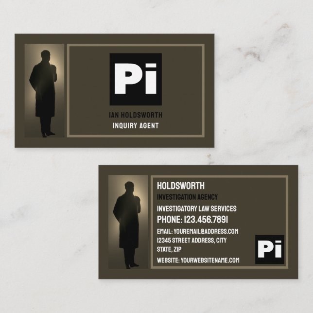 Detective Logo, Private Detective Investigator Business Card (Front/Back)