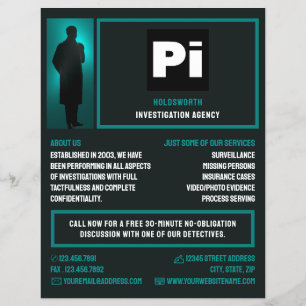 Detective Logo, Private Detective Investigator Flyer