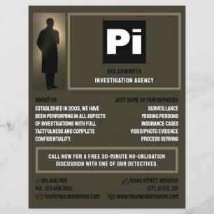 Detective Logo, Private Detective Investigator Flyer
