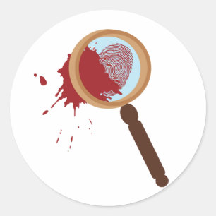Detective Magnifying Glass Classic Round Sticker