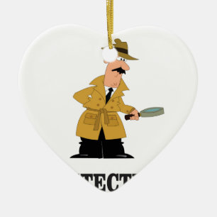 detective man ceramic tree decoration