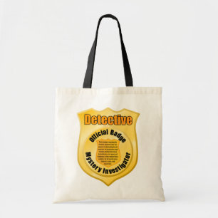 Detective Official Badge Mystery Investigator Tote Bag