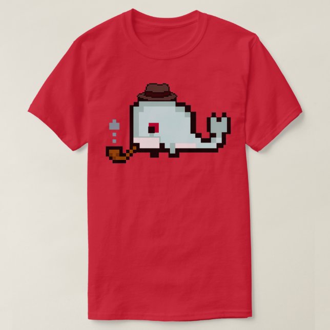 Detective Pixel Whale T-Shirt (Design Front)