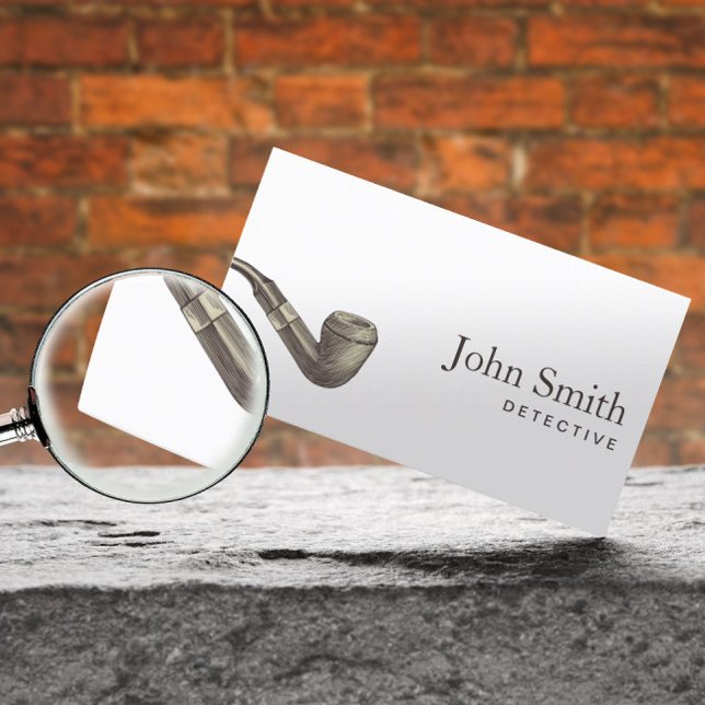 Detective Plain Retro Pipe Professional Business Card (Creator Uploaded)