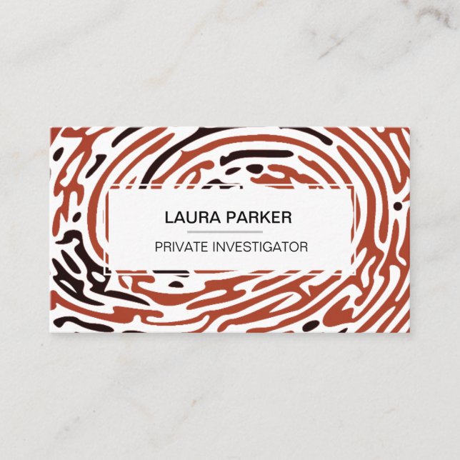 Detective Private Investigator Finger Print Business Card (Front)