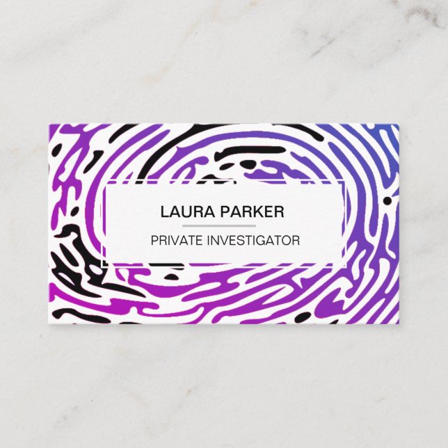 Detective Private Investigator Finger Print Business Card (Front)
