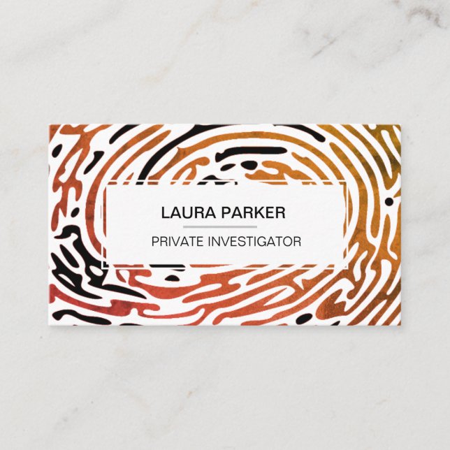 Detective Private Investigator Finger Print Business Card (Front)